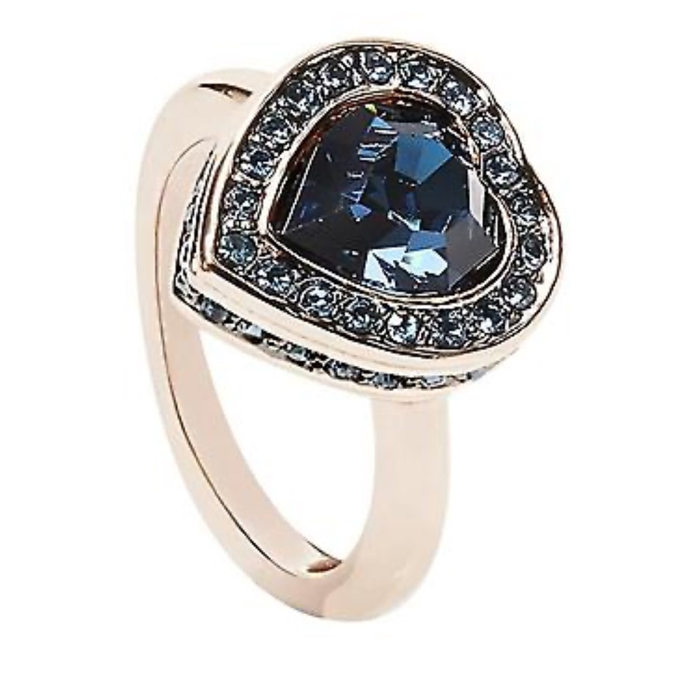 Guess blue heart shaped ring Size 52